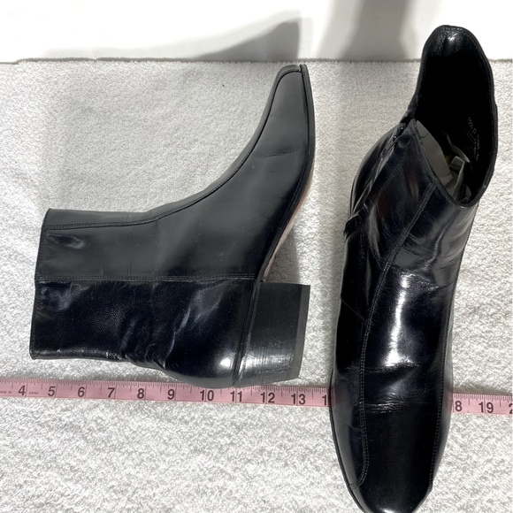 Vintage Florsheim Black Leather Round Toe Ankle Boots 10.5D - Picture 12 of 12